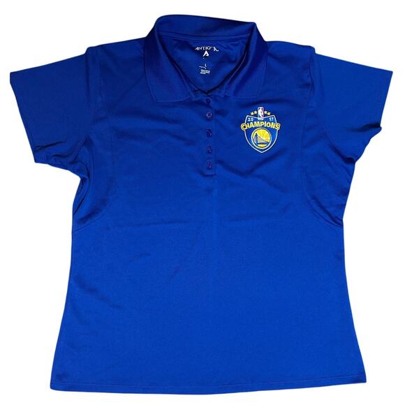 Antigua NBA Golden State Warriors Royal Blue Women's 2017 Champions Polo Shirt - Picture 2 of 7